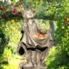 Schöne Stein Mädchen Gartenfigur Als Schale - Florentina -Outlet GARTENTRAUM Store schoene stein maedchen gartenfigur als schale florentina