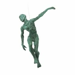 Schwebende Künstlerfigur - Mann Aus Bronze - Grün - Sky Surfer