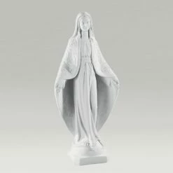 Segnende Maria Mutter Gottes Aus Weißem Marmorguss - Maria Nobilis