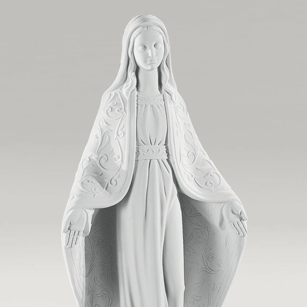 Segnende Maria Mutter Gottes Aus Weißem Marmorguss - Maria Nobilis 4 Segnende Maria Mutter Gottes Aus Weißem Marmorguss - Maria Nobilis – Bild 2