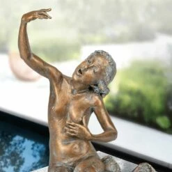Singende Meerjungfrau Aus Bronze - Limitiert - Mit Patina - Leukosia -Outlet GARTENTRAUM Store singende meerjungfrau aus bronze limitiert mit patina leukosia3