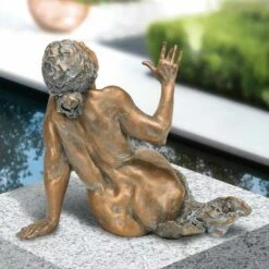 Sitzende Bronze Sängerin - Meerjungfrau In Limitierter Auflage - Ligeia -Outlet GARTENTRAUM Store sitzende bronze saengerin meerjungfrau in limitierter auflage ligeia2
