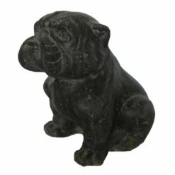 Sitzende Bulldogge Als Dekofigur Aus Steinguss Für Den Garten - Sandi