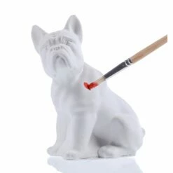 Sitzende Bulldogge Aus Gips Zum Bemalen Für Kinder - Benni