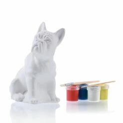 Sitzende Bulldogge Aus Gips Zum Bemalen Für Kinder - Benni -Outlet GARTENTRAUM Store sitzende bulldogge aus gips zum bemalen fuer kinder benni3