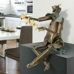 Sitzende Clownfigur Aus Bronze Mit Farbigen Akzenten - Clown -Outlet GARTENTRAUM Store sitzende clownfigur aus bronze mit farbigen akzenten clown2