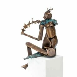 Sitzende Clownfigur Aus Bronze Mit Farbigen Akzenten - Clown -Outlet GARTENTRAUM Store sitzende clownfigur aus bronze mit farbigen akzenten clown5