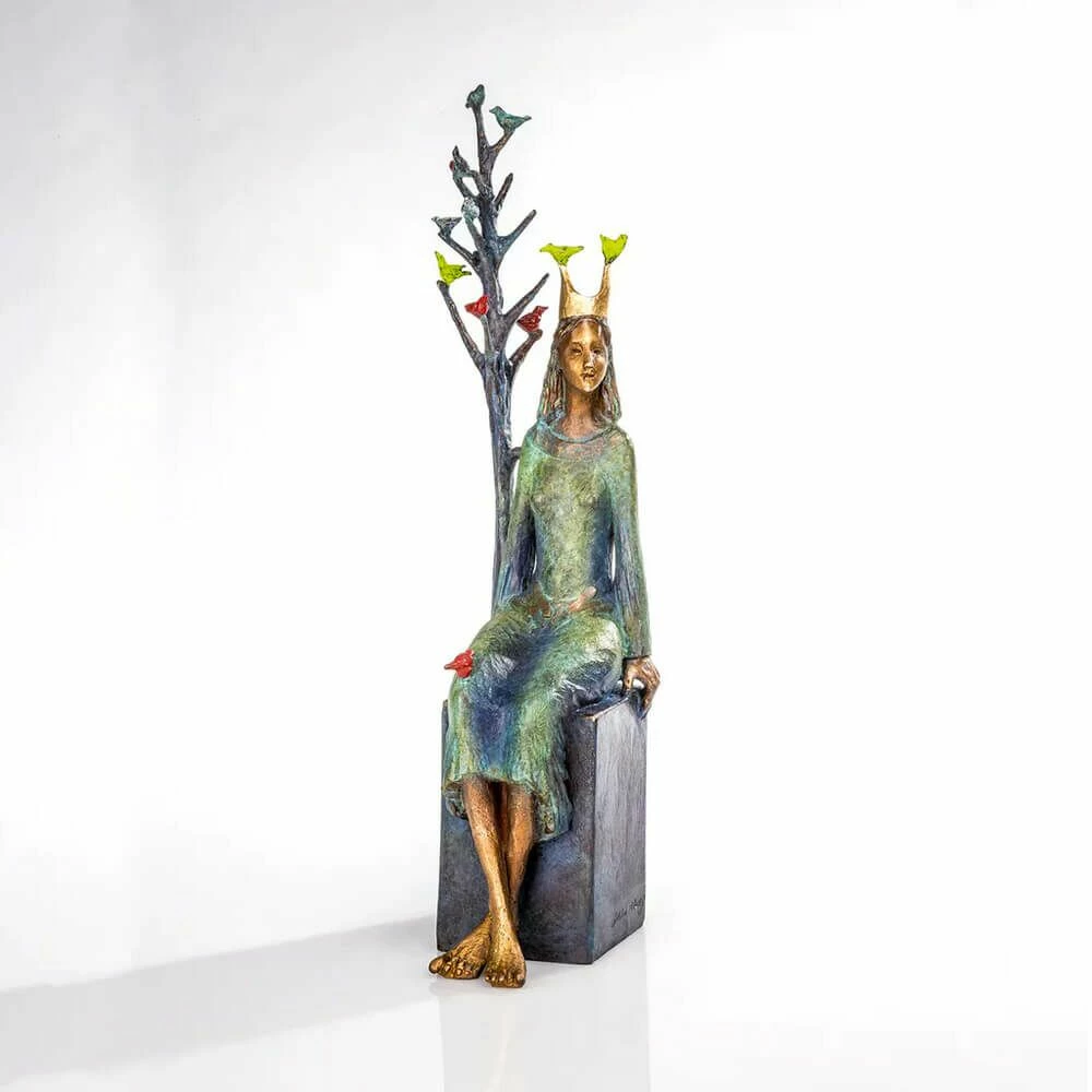 Sitzende Prinzessin Mit Baum - Limitierte Bronzeskuklptur - Princess 3 Sitzende Prinzessin Mit Baum - Limitierte Bronzeskuklptur - Princess