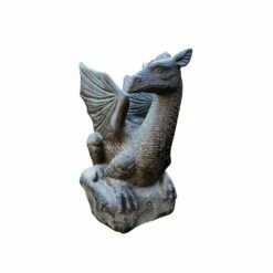 Sitzender Drache Aus Steinguss Als Gartendekoration - Tarakona