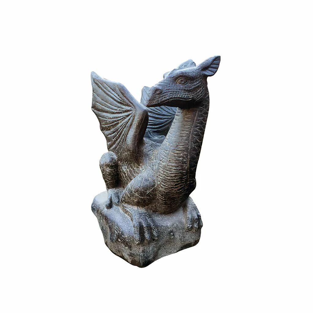 Sitzender Drache Aus Steinguss Als Gartendekoration - Tarakona 3 Sitzender Drache Aus Steinguss Als Gartendekoration - Tarakona