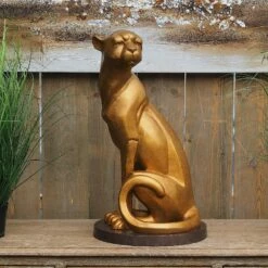 Sitzender Gepard Aus Bronze - Glänzend - Gepard Opalia