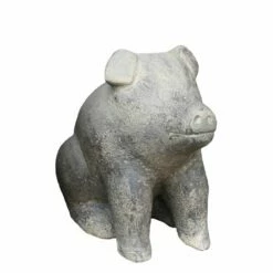 Sitzendes Steinguss Schwein Als Gartendekoration - Joni