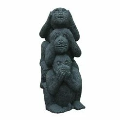 Skulptur Der Drei Affen Aus Stein - Sambiki