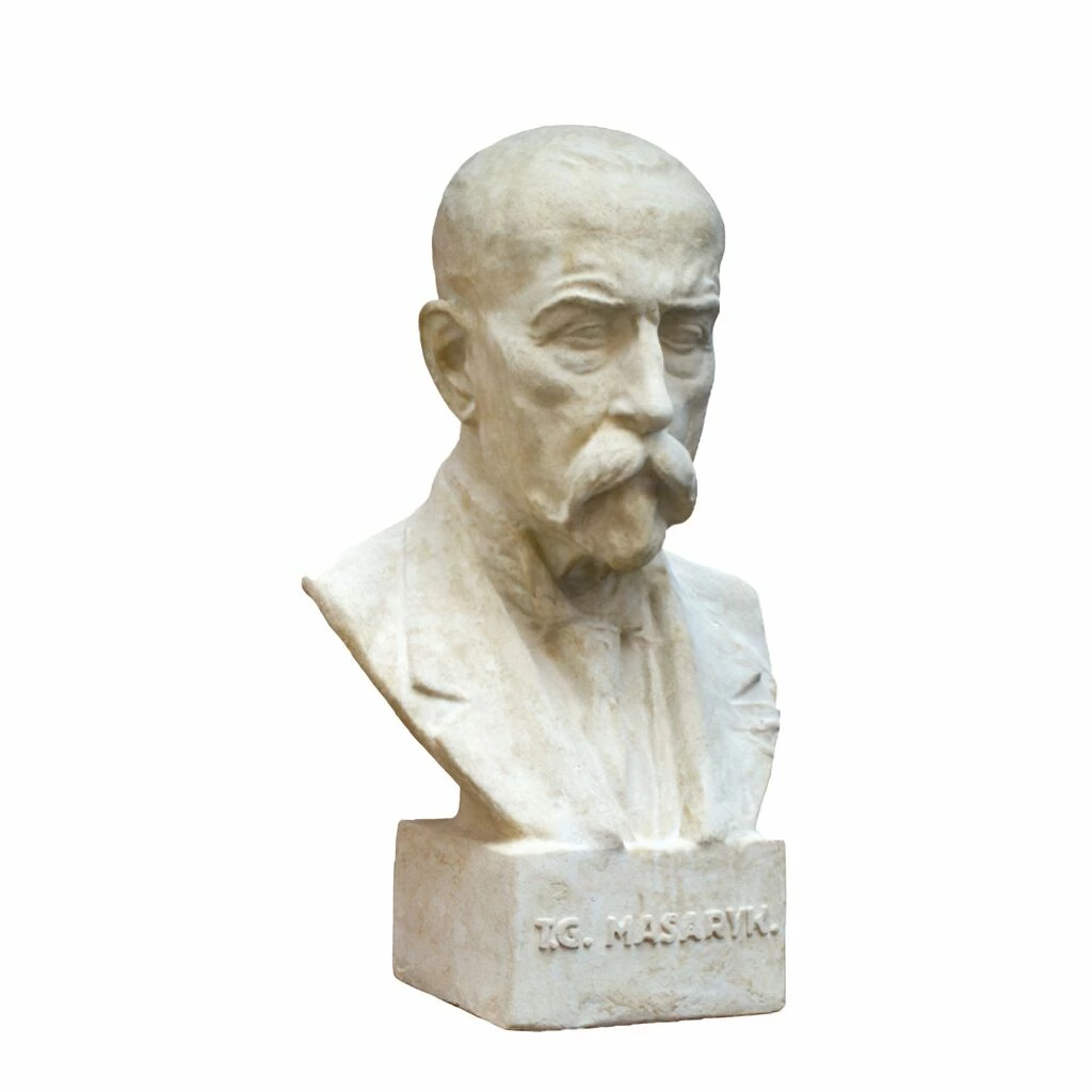 Staatspräsident Der Tschechoslowakai T.G. Masaryk - Büste Aus Steinguss - Tomas 3 Staatspräsident Der Tschechoslowakai T.G. Masaryk - Büste Aus Steinguss - Tomas