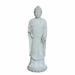 Stehende Buddha Gartenfigur Aus Polystone In Grau - Seborga