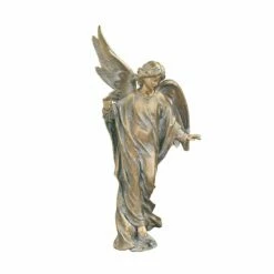 Stehende Engelstatue Aus Bronze Mit Wachsgusspatina - Ephenor