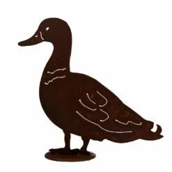 Stehende Entenskulptur Aus Eisen In Rostoptik - Ente Thea