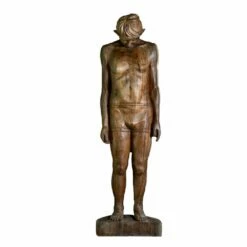 Stehende Holzfigur Eines Jungen Mannes Als Handgeschnitztes Unikat - Maleko