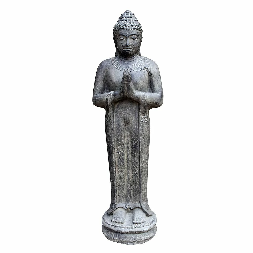 Stehender Buddha Aus Steinguss Mit Begrüßungsgeste - Initus 3 Stehender Buddha Aus Steinguss Mit Begrüßungsgeste - Initus
