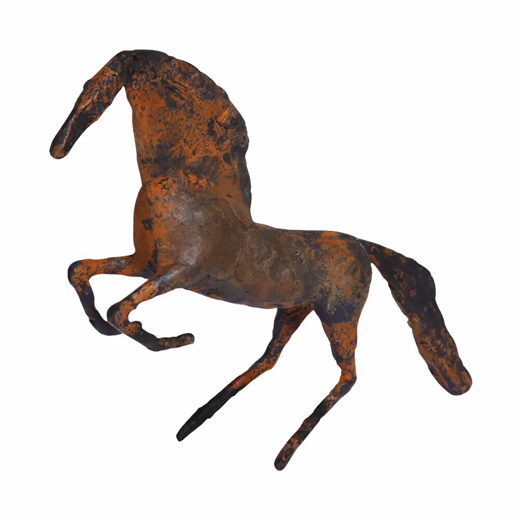 Stilistische Bronze Pferdeskulptur - Limitierte Rostoptik - Steigender Hengst 3 Stilistische Bronze Pferdeskulptur - Limitierte Rostoptik - Steigender Hengst