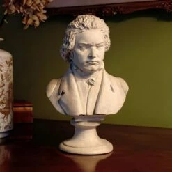 Stilvolle Büste Aus Steinguss Von Ludwig Van Beethoven - Ludwig