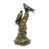 Stilvolle Garten Bronze Vogelfigur Mit 2 Falken - Gerfalken