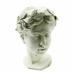 Stilvolle Indoor Büste Aus Keramik - Grau - Alexandra