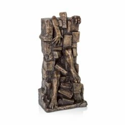 Streng Limitierte Bronzeskulptur Mensch Aus Mauer - In Mauern Gefangen