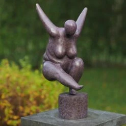 Tanzende Frau Skulptur Aus Bronze - Violett - Iduna