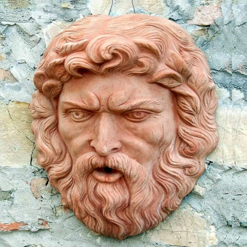 Terrakotta Wandrelief Zeus Kopf - Testa 3 Terrakotta Wandrelief Zeus Kopf - Testa