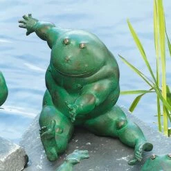 Tierfigur Frosch Für Gartenteich Aus Bronze - Paulina