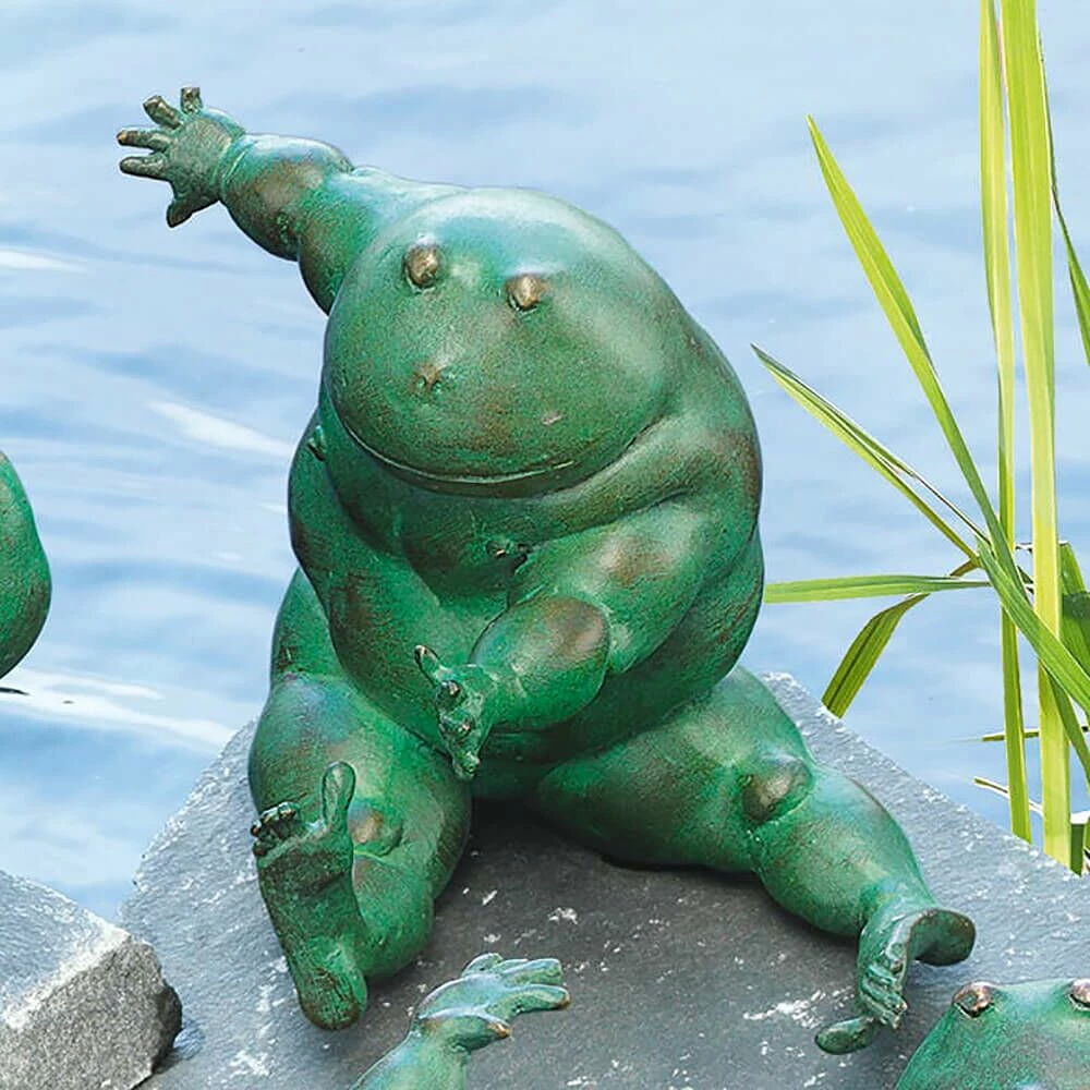 Tierfigur Frosch Für Gartenteich Aus Bronze - Paulina 3 Tierfigur Frosch Für Gartenteich Aus Bronze - Paulina