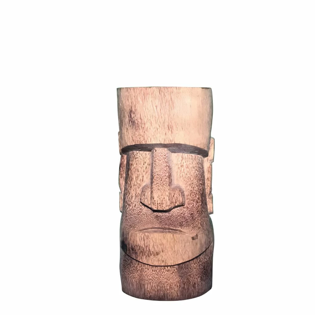 Tiki Holz Dekoskulptur In Form Eines Kopfes Von Hand Geschnitzt - Gede 3 Tiki Holz Dekoskulptur In Form Eines Kopfes Von Hand Geschnitzt - Gede