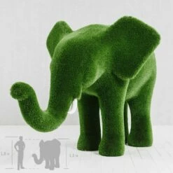 Topiary Elefant - Gartenskulptur Grün - GFK & Kunstrasen - Taru
