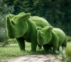 Topiary Nashorn Gartenfigur - GFK & Kunstrasen - Grün - Abiola -Outlet GARTENTRAUM Store topiary nashorn gartenfigur gfk kunstrasen gruen abiola7