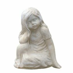 Träumende Mädchen Steinguss Gartenfigur Im Sitzen - Kotori