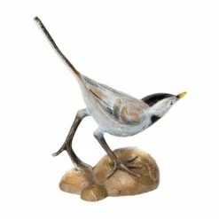 Vogel Gartenskulptur Mit Patina Aus Bronzeguss - Bachstelze