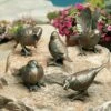 Vogelfiguren Set Aus 5 Bronzeskulpturen - Spatzen -Outlet GARTENTRAUM Store vogelfiguren set aus 5 bronzeskulpturen spatzen