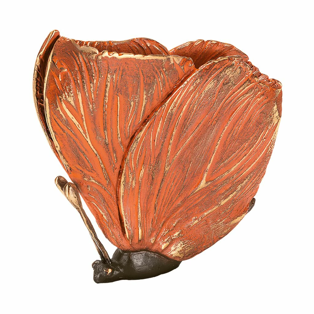 Wand Bronzefigur Schmetterling In Orange - Schmetterling 3 Wand Bronzefigur Schmetterling In Orange - Schmetterling