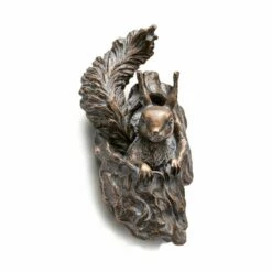 Wand Bronzeskulptur Eichhörnchen Mit Kobel - Hörnchen Mit Nest