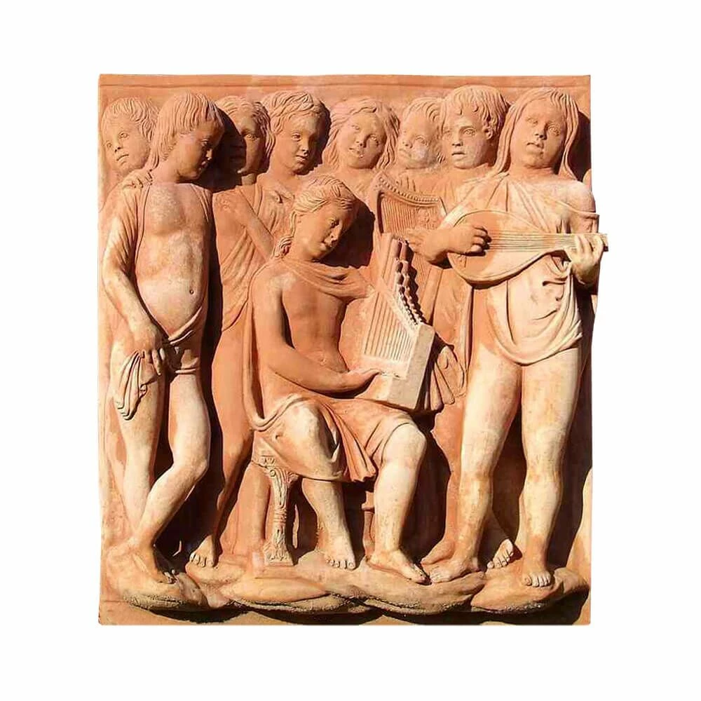 Wandrelief Aus Terrakotta - Musik Gruppe - Musica 3 Wandrelief Aus Terrakotta - Musik Gruppe - Musica