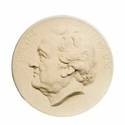 Wandrelief Mit Goethe Portait Im Profil Aus Steinguss - Lega