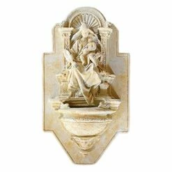 Weihwasserbecken Sandstein Optik - Steinguss - Maria Mit Kind