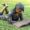 Wertvolle Bronzefigur Mädchen Mit Buch - Nele -Outlet GARTENTRAUM Store wertvolle bronzefigur maedchen mit buch nele
