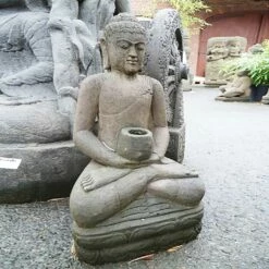 Wertvolle Sitzende Buddhafigur Aus Stein Unikat