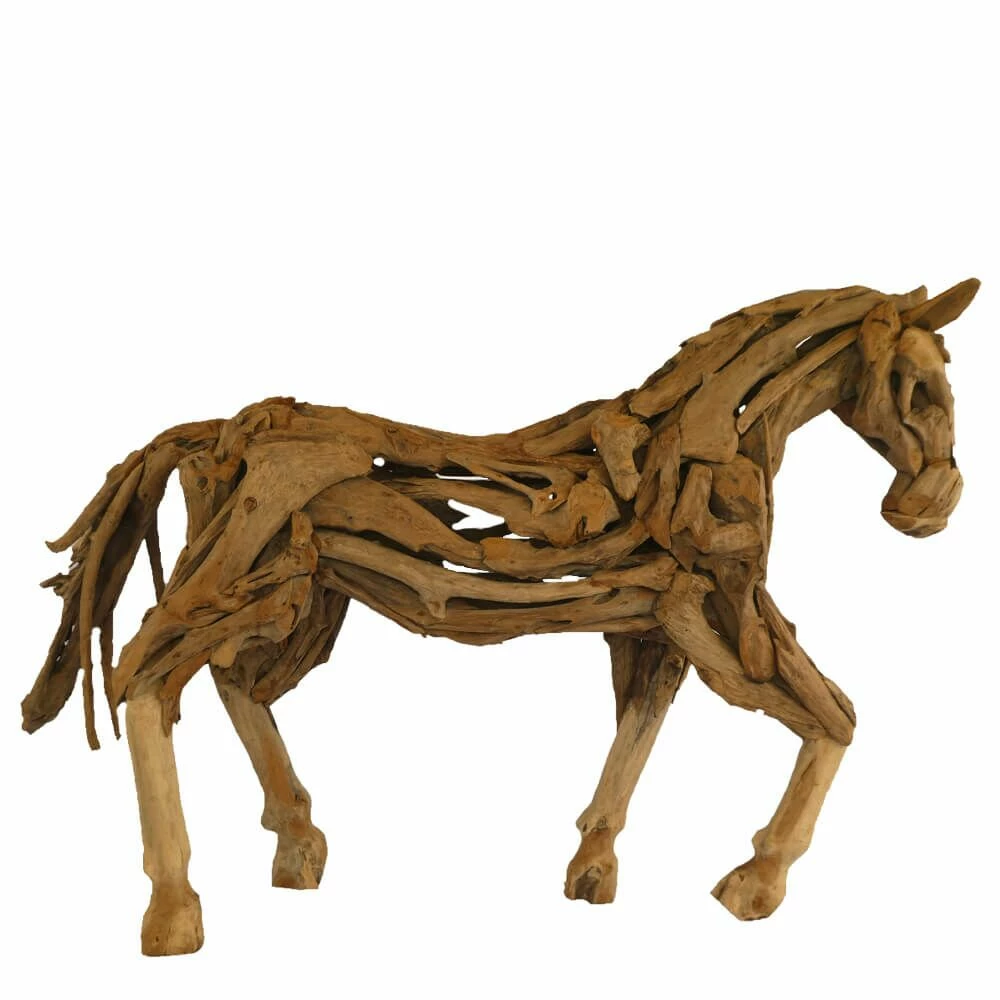 Wetterbeständige Garten Skulptur Aus Teak - Pferd - Arissa 3 Wetterbeständige Garten Skulptur Aus Teak - Pferd - Arissa