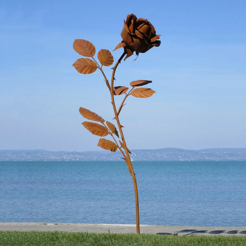 XXL Gartenrose Aus Stahl Mit Details Aus Handarbeit - Rosera 4 XXL Gartenrose Aus Stahl Mit Details Aus Handarbeit - Rosera – Bild 2